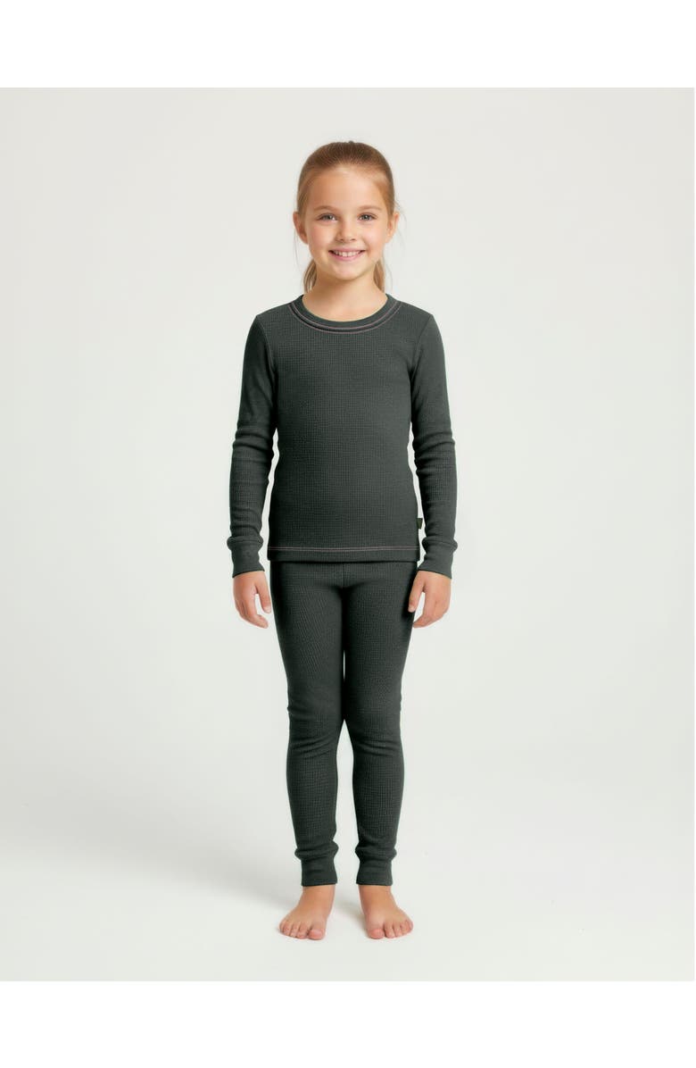 CITY THREADS Girls Soft & Cozy Thermal Long Johns 2-Piece Set, Main, color, Black