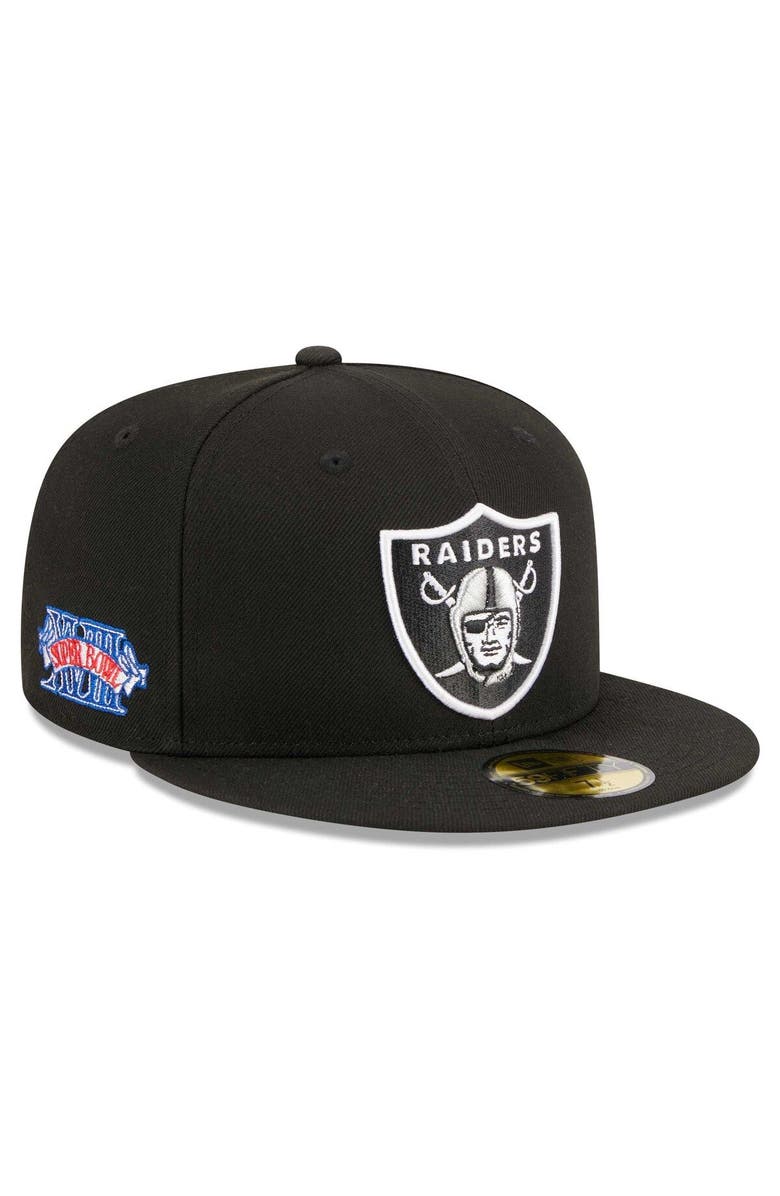 New Era Men's New Era Black Las Vegas Raiders Main Patch 59FIFTY Fitted Hat, Main, color, Black