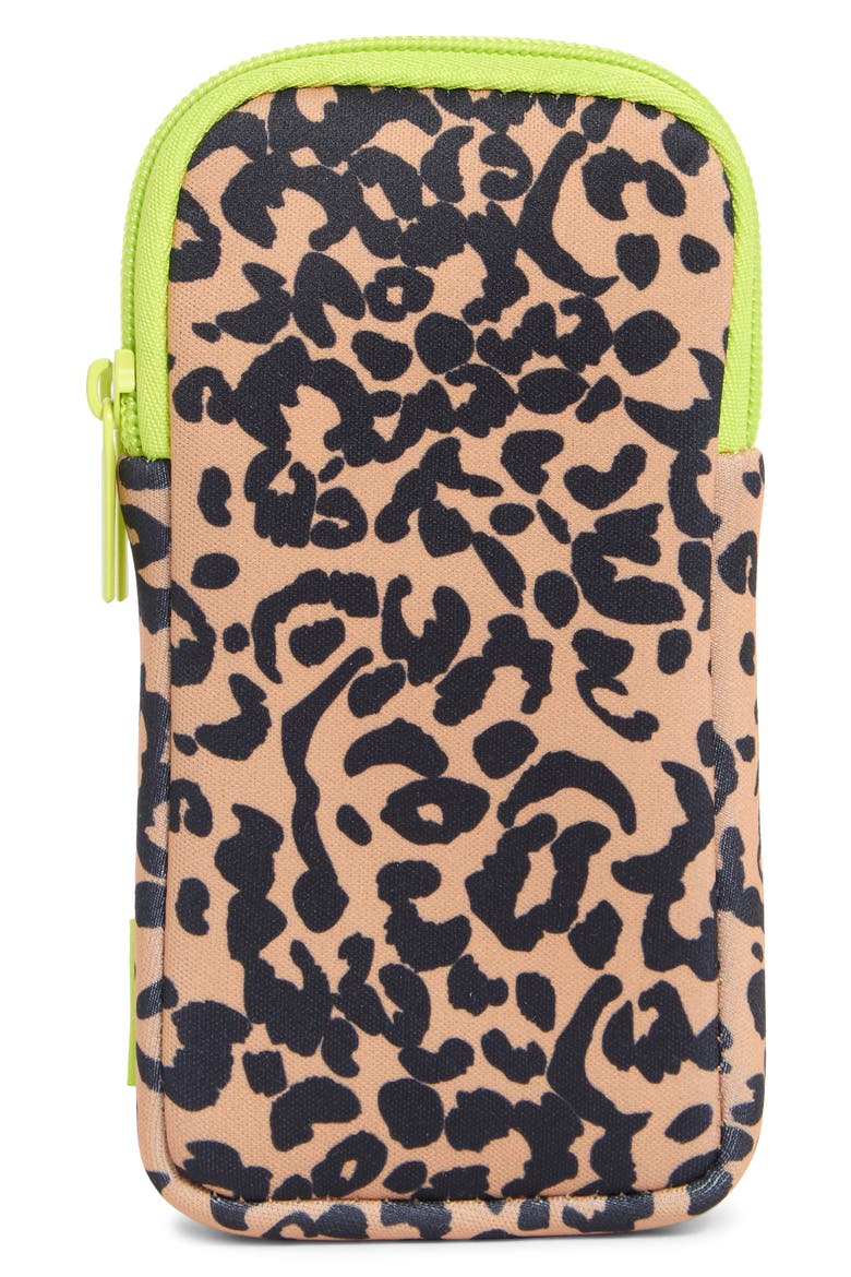 Leopard Double Eyeglass Case, Alternate, color, LIME