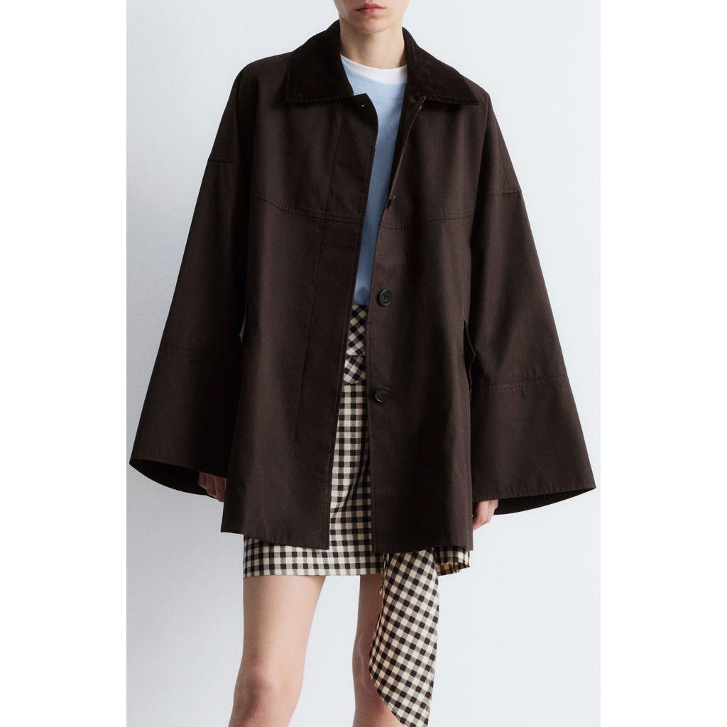 & Other Stories Oversize Cotton Country Jacket in Brown Dark  product