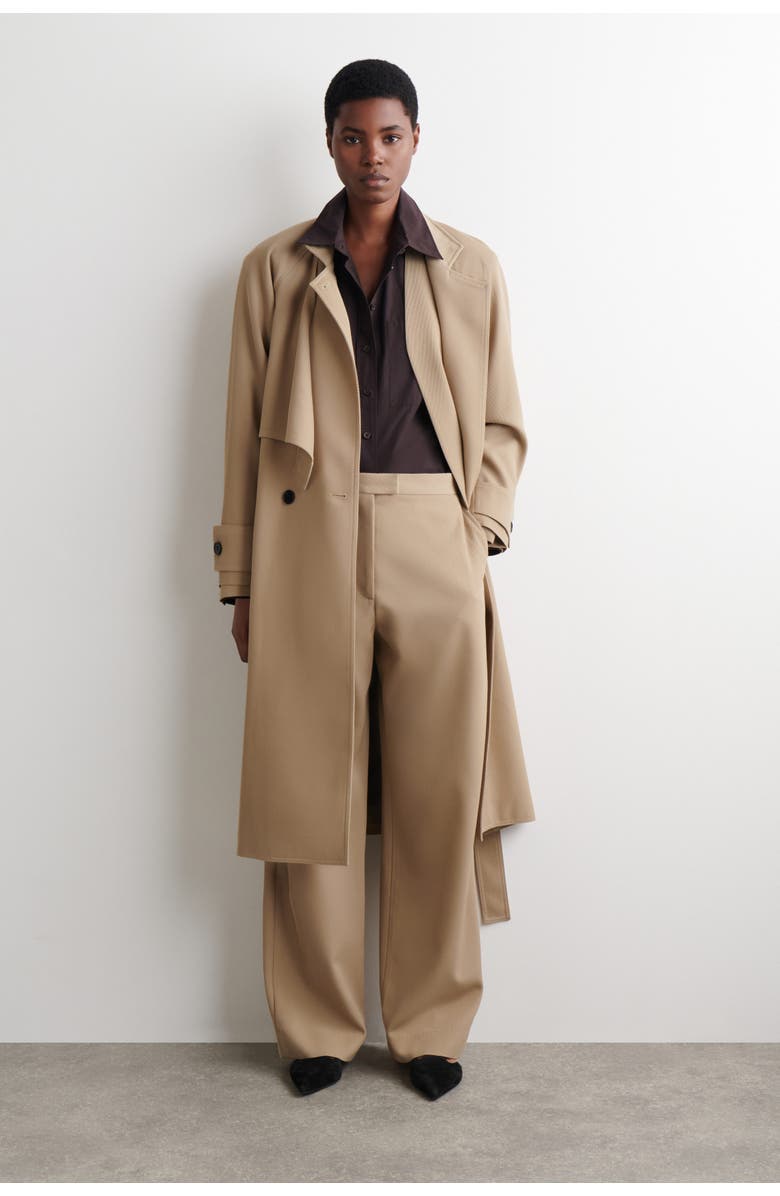 COS Wool-Twill Straight-Leg Pants, Main, color, Beige