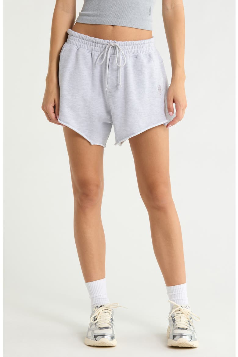 FP Movement Knockout Drawstring Shorts, Main, color, WHITE HEATHER GREY