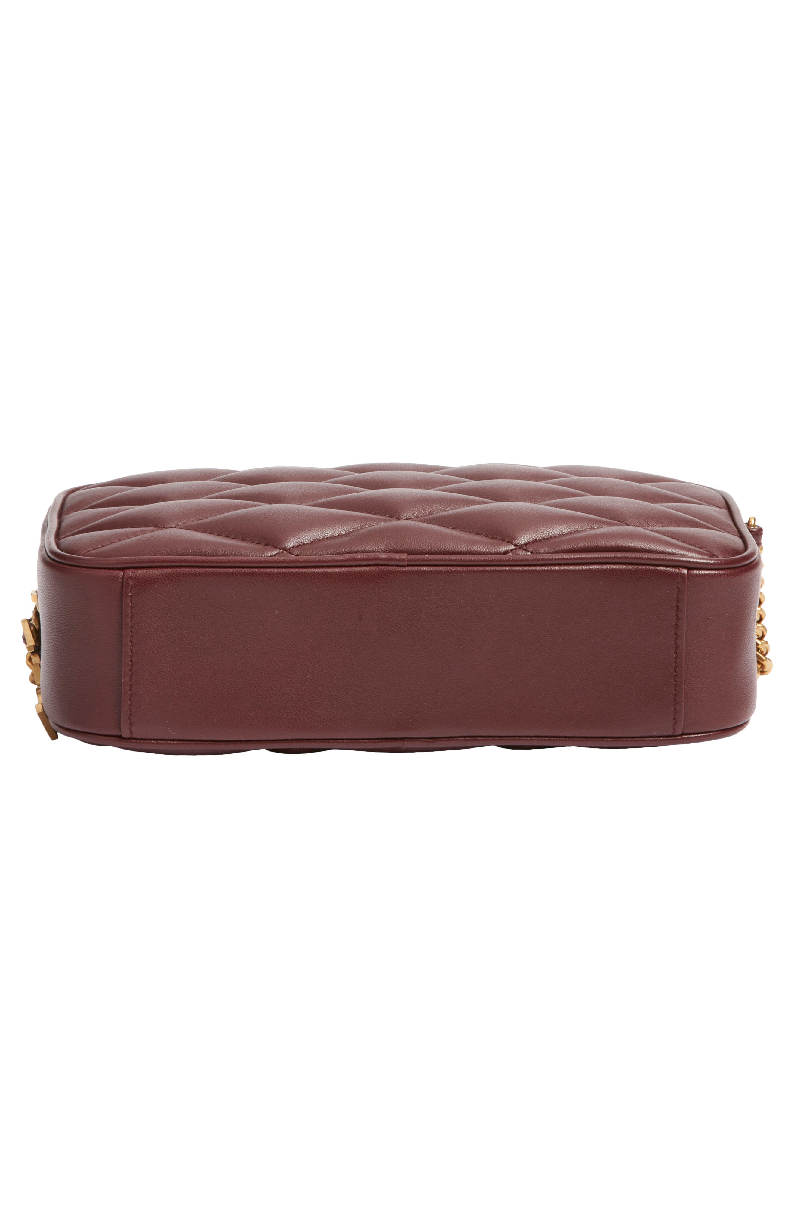 Saint Laurent Gaby Diamond Quilted Leather Camera Bag, Alternate, color, Rouge Cabernet