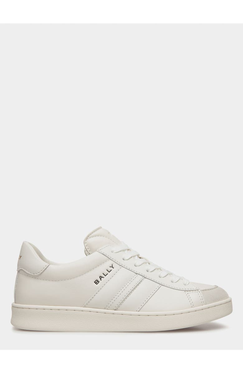 Bally Tennis Sneaker in Plain Calf Leather, Main, color, White