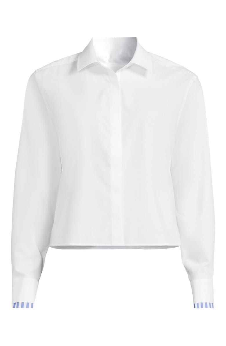 Lands' End Easy Care Shirt with Removable Bow, Alternate, color, White