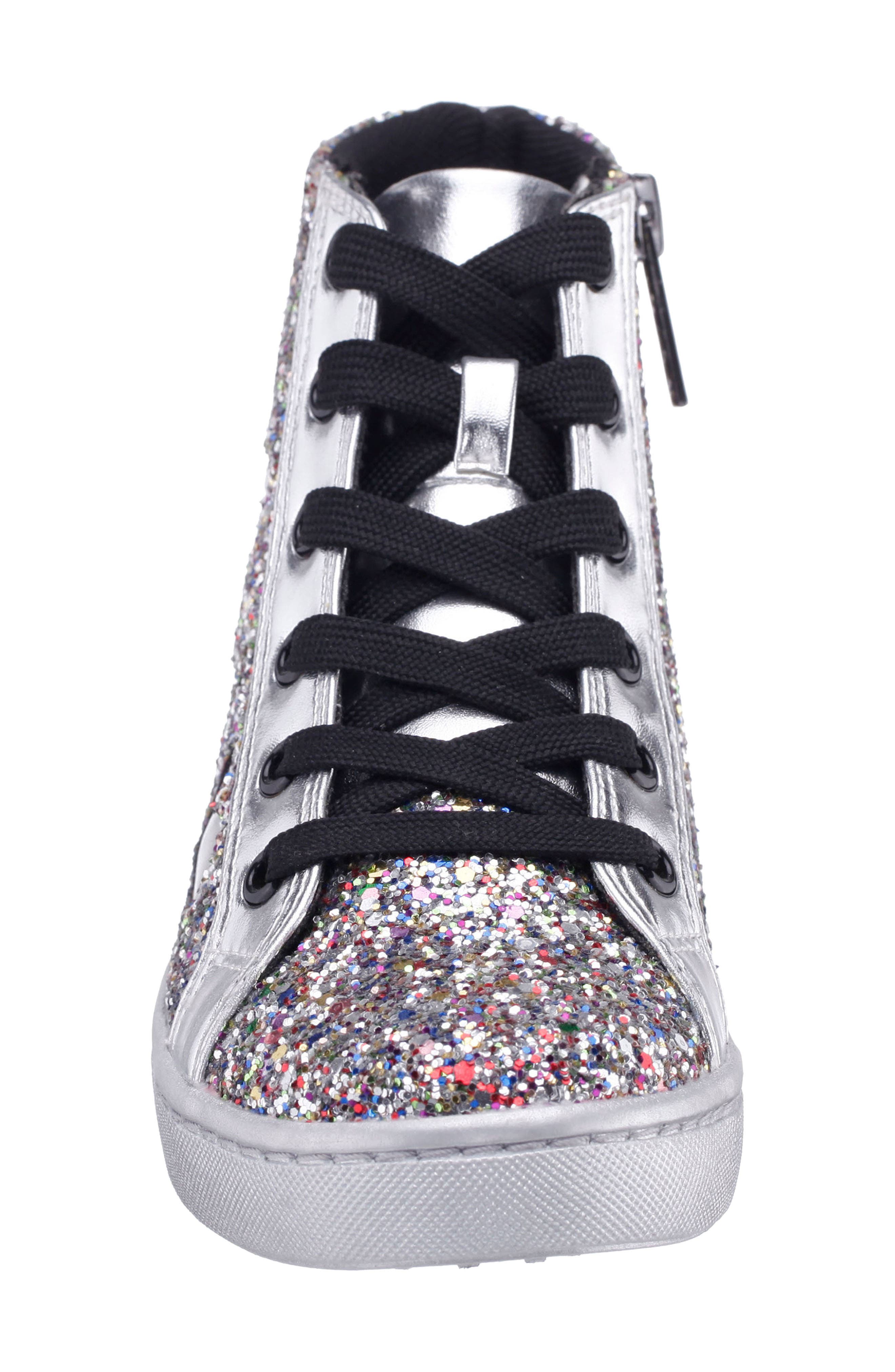 Kids' Cass High Top Sneaker, Alternate, color, MULTI GLITTER