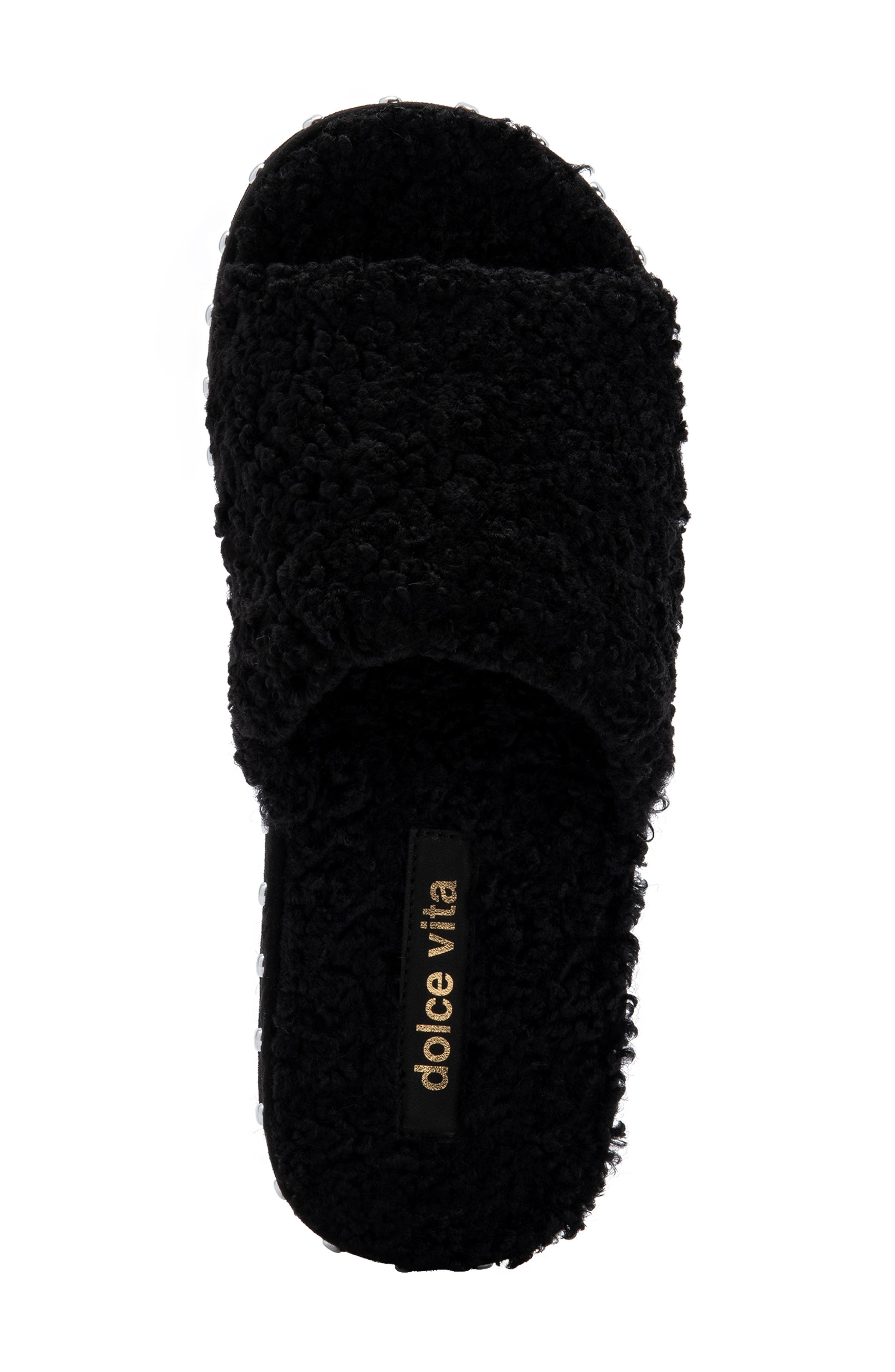 Dolce Vita Faux Fur Platform Slide Slipper, Alternate, color, 