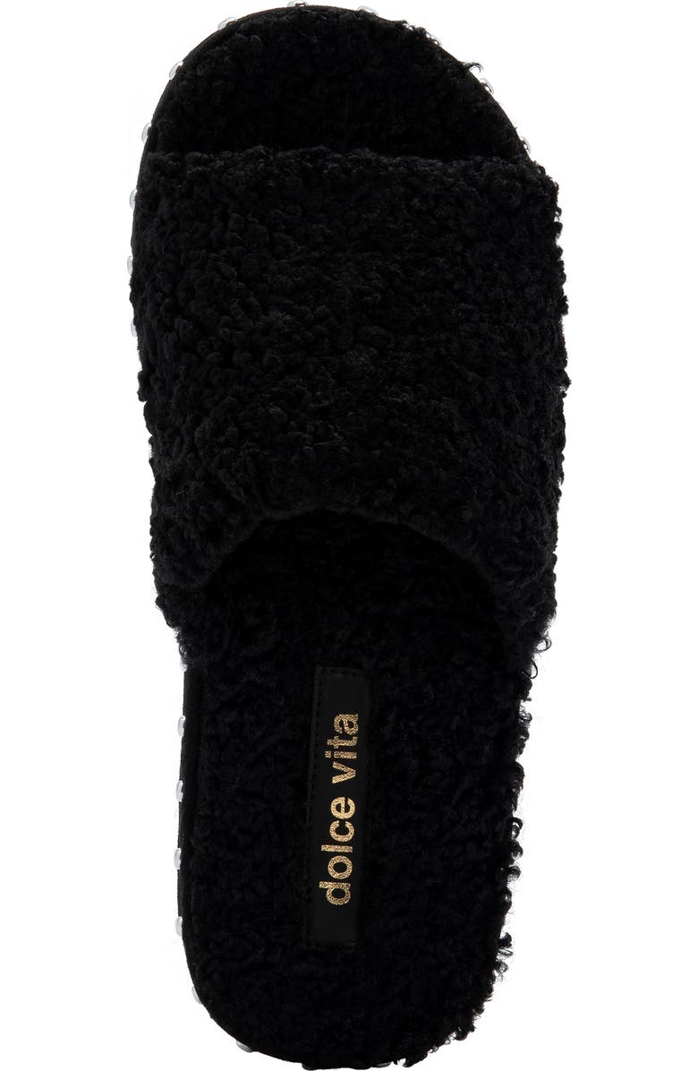 Dolce Vita Faux Fur Platform Slide Slipper, Alternate, color,