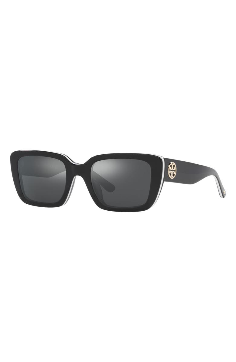 Tory Burch 51mm Rectangular Sunglasses, Alternate, color, 