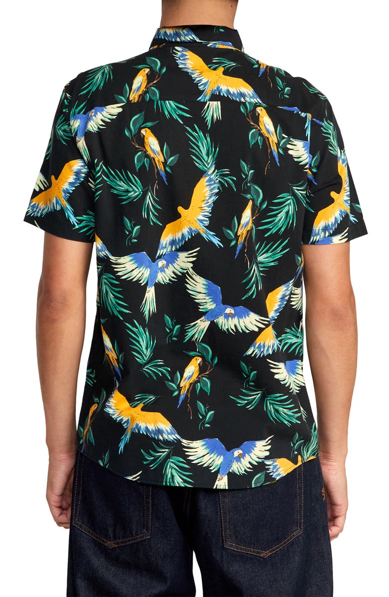 RVCA Pandemonium Short Sleeve Button-Up Shirt, Alternate, color, 