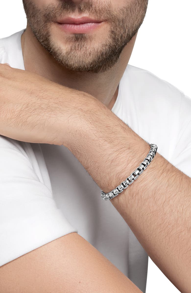 David Yurman Men's Box Chain Bracelet in Sterling Silver, 7.3mm, Alternate, color, Sterling Silver