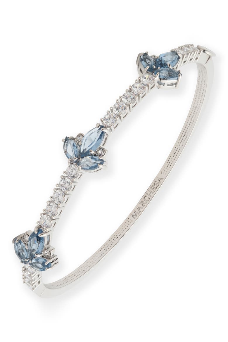 Cubic Zirconia Bangle, Main, color, BLUE