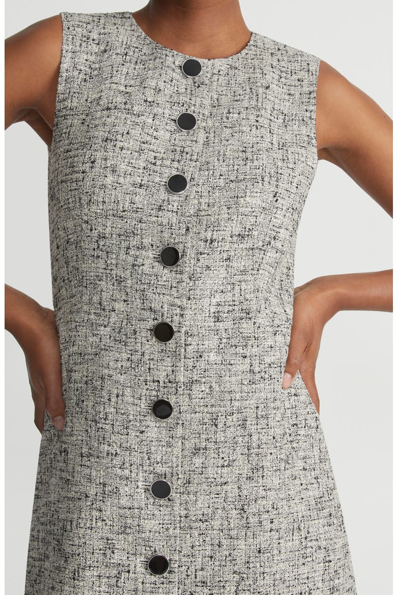 Sleeveless Linen Blend Tweed A-Line Dress, Alternate, color, BLACK MULTI