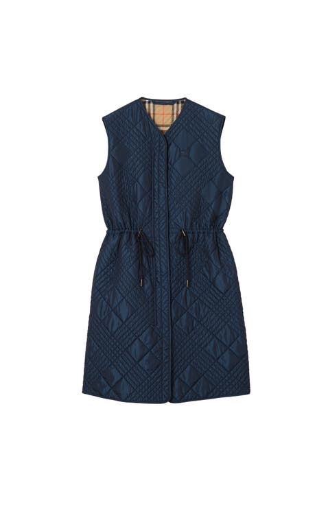 Micro Check-stitch Nylon Blend Gilet