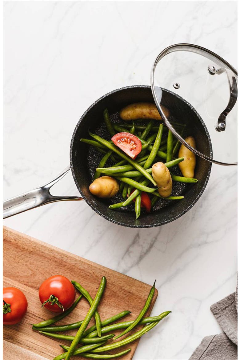 IRONROC™ 3.3 Qt Saucepan with Lid, Alternate, color, BLACK