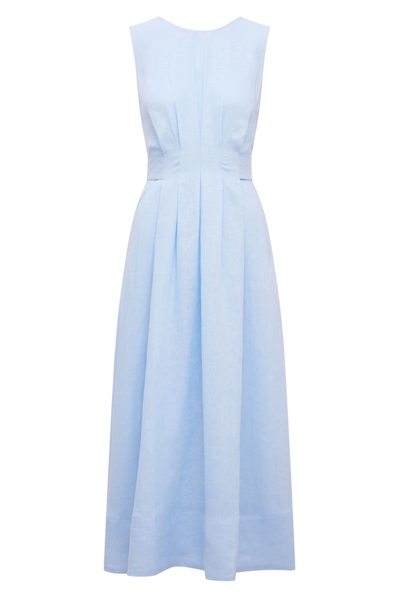 Rosie Tuck Detail Sleeveless Linen Dress, Alternate, color, BLUEBELL