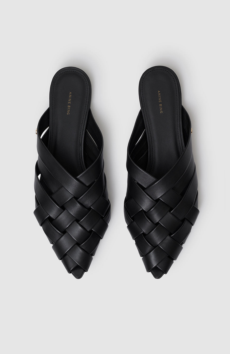 ANINE BING Eve Flats, Alternate, color, Black