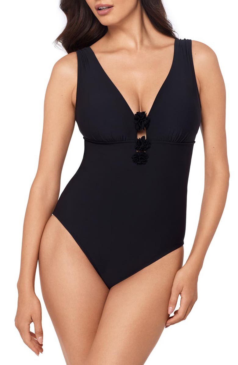 Magicsuit<sup>®</sup> Wallis Plunge One-Piece Swimsuit, Main, color, 