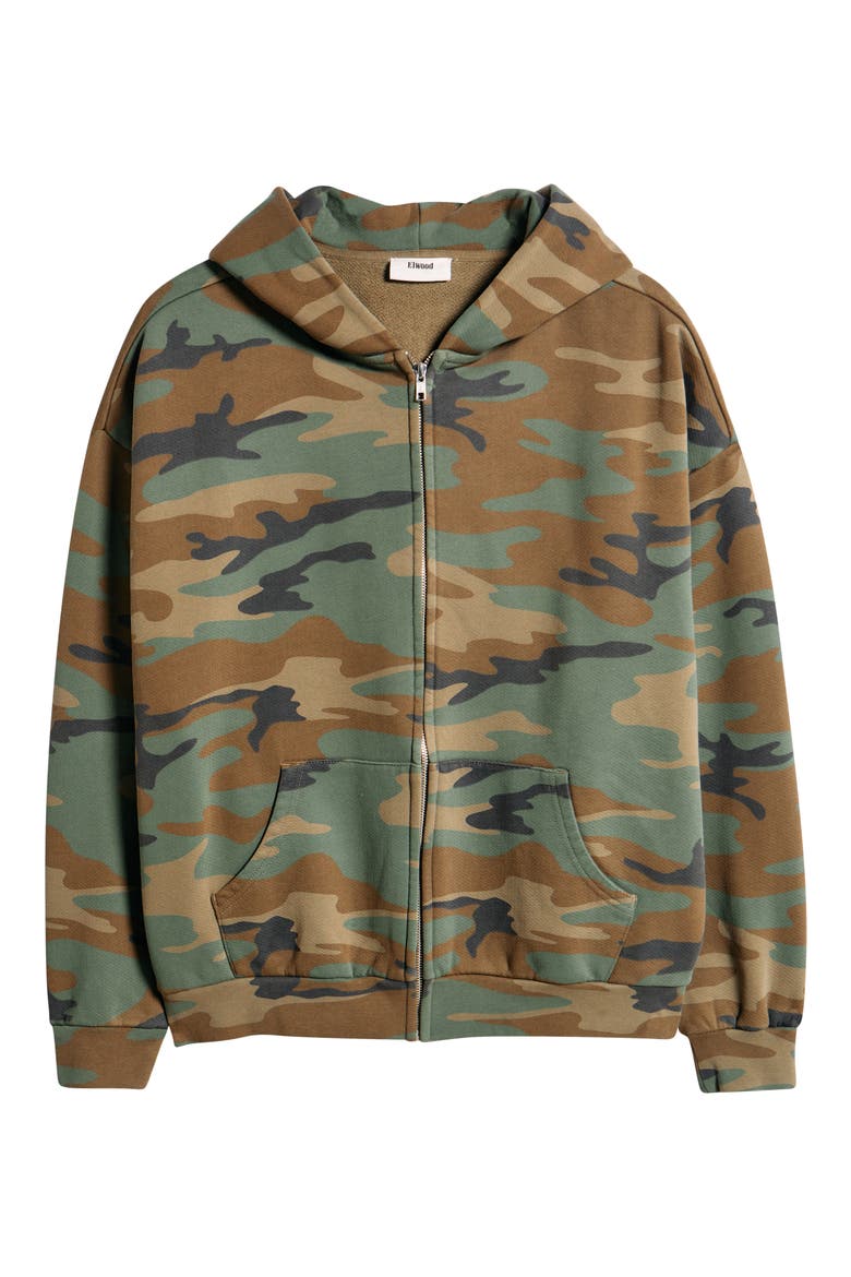 Camo Cotton Zip Hoodie, Alternate, color, CAMO