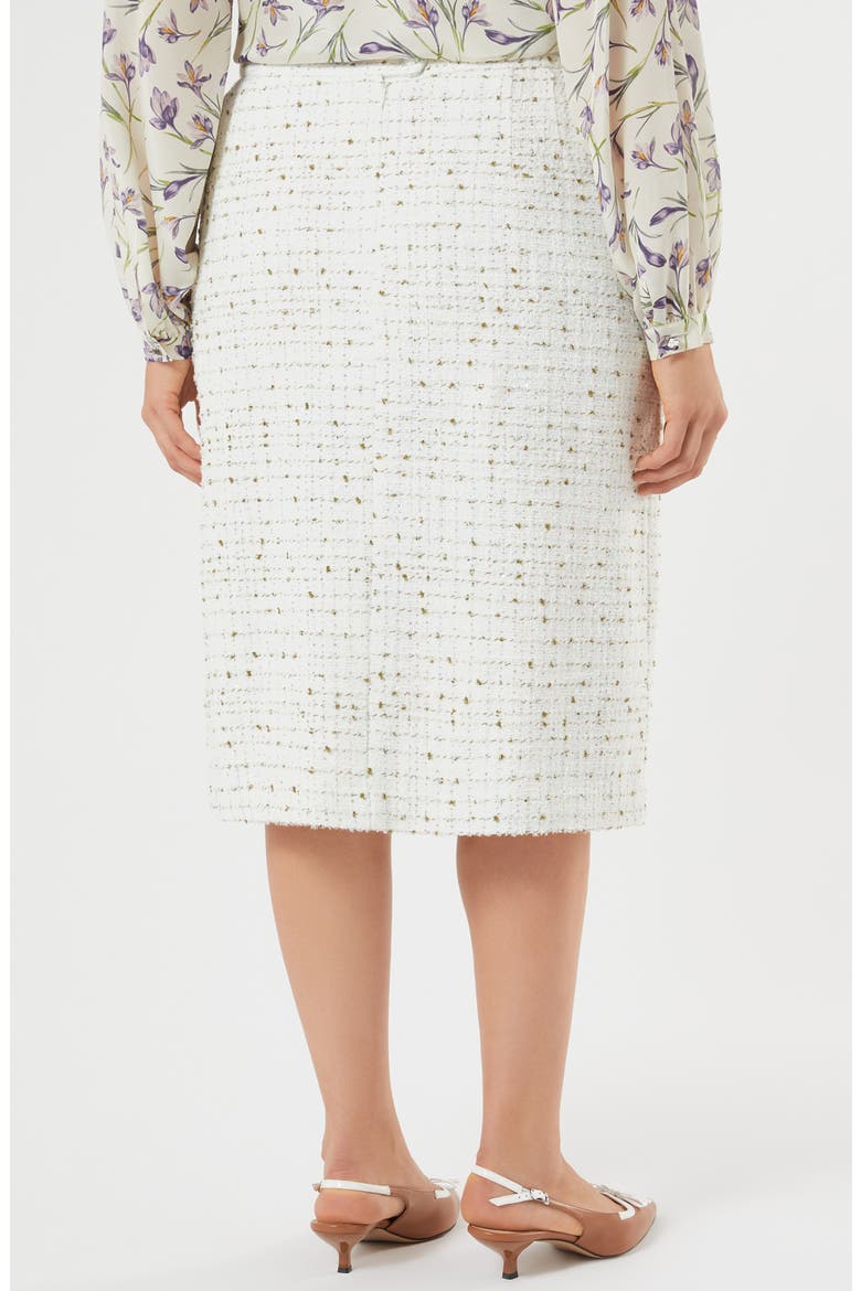 Tundra Bouclé Midi Skirt, Alternate, color, WHITE