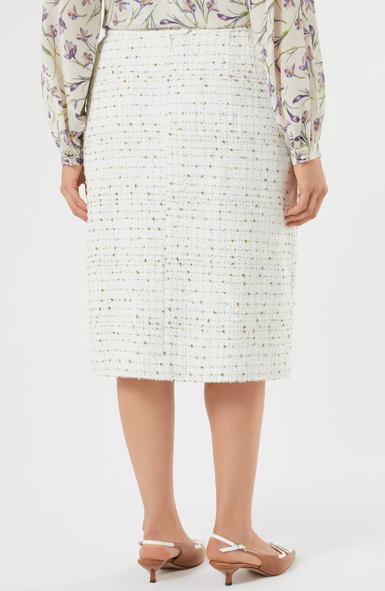 Marina Rinaldi Tundra Bouclé Midi Skirt, Alternate, color, White