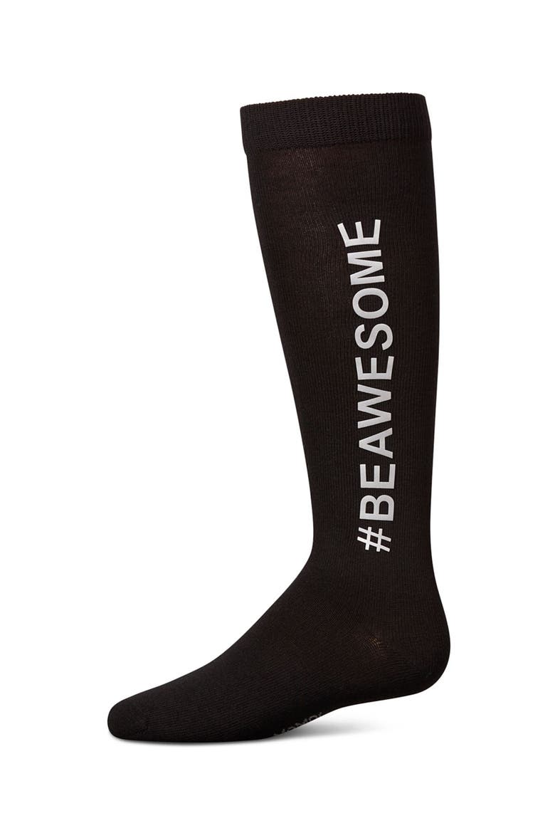 #BEAWESOME Knee High Socks, Main, color, Black