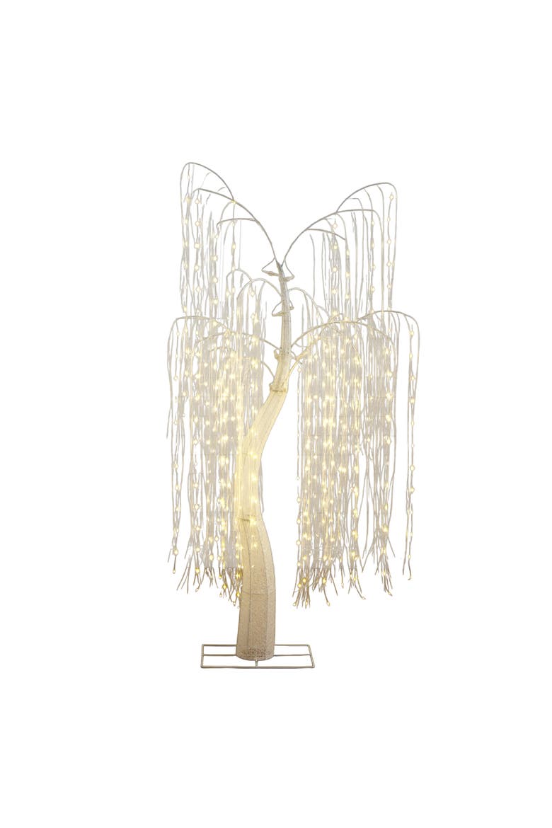 7-ft Pre-Lit Artificial White Willow Christmas Tree with 400 Cool White LED Light, Main, color, White