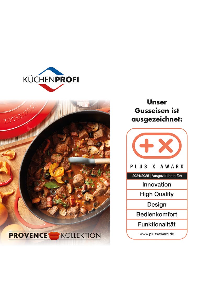 Provence Enameled Cast Iron Oval Dutch Oven, 13" L, 7.4 qt, Alternate, color, Burgundy