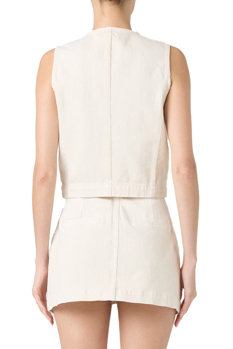 Button-Up Denim Vest, Alternate, color, SUGAR COATED