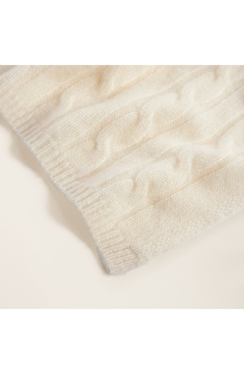 Italic Hallie Cashmere Cable Knit Baby Blanket, Alternate, color, Cream