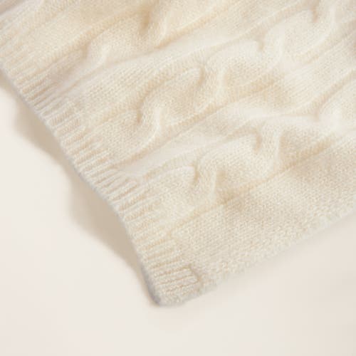 Italic Hallie Cashmere Cable Knit Baby Blanket In Cream