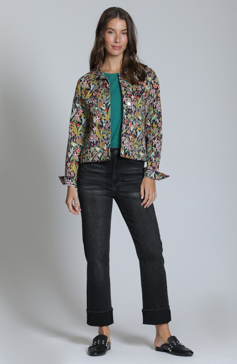 APNY Printed Denim Jacket, Alternate, color, Yellow Gold Multi