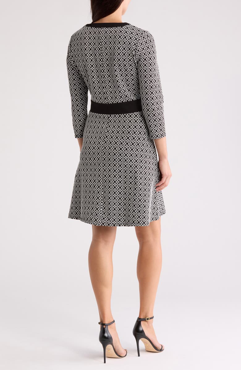 Ellen Tracy Long Sleeve Jacquard Dress, Alternate, color, 