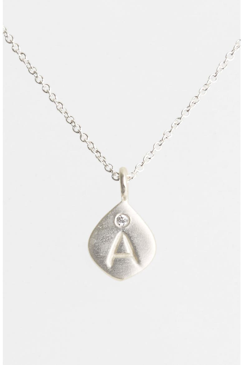 Small Initial Pendant Necklace, Main, color, A - SILVER