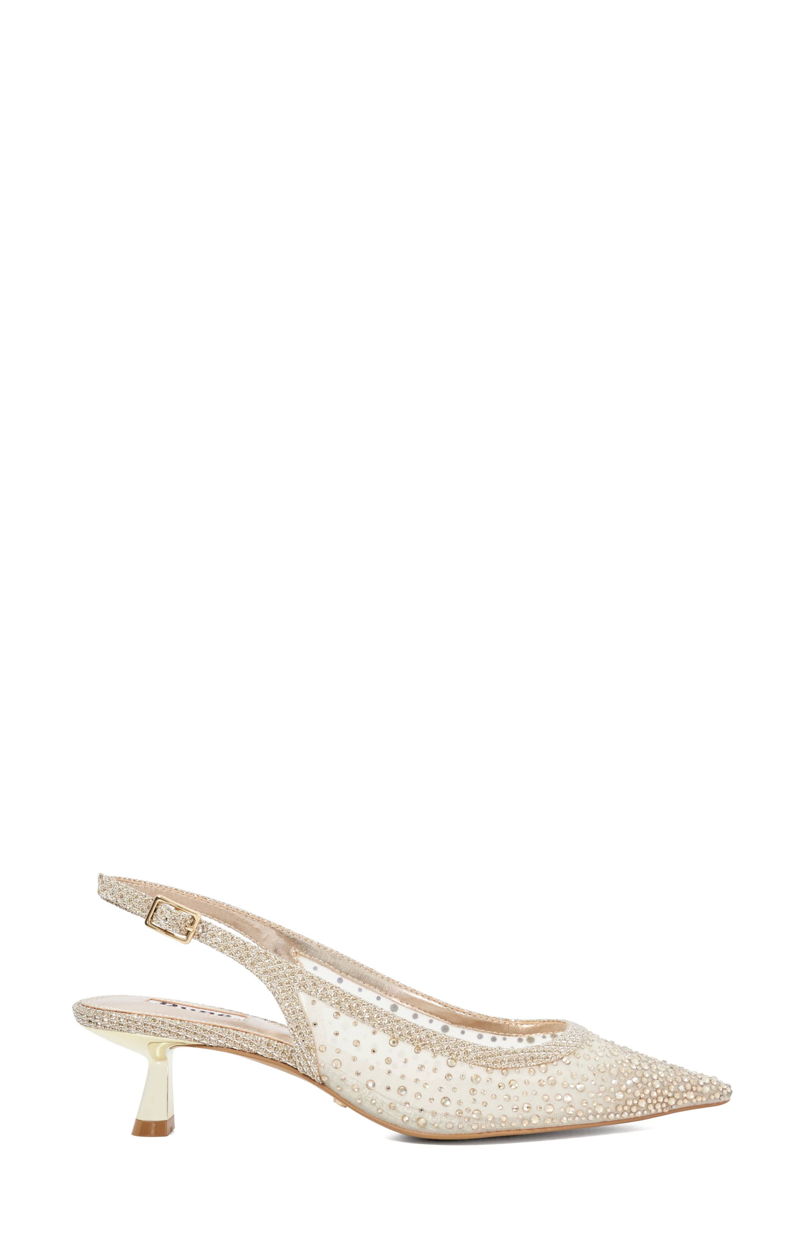 Ciana Slingback Pointed Toe Kitten Heel Pump, Alternate, color, GOLD