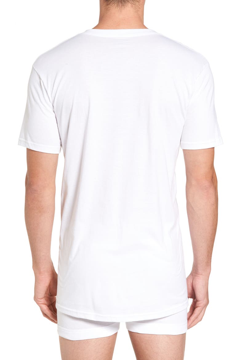 4-Pack Regular Fit Supima® Cotton V-Neck T-Shirts, Alternate, color, WHITE