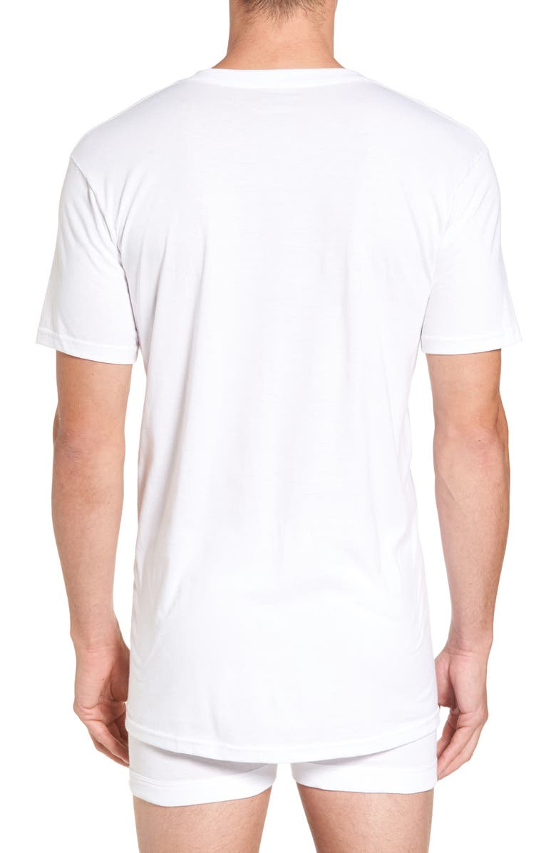 Nordstrom 4-Pack Regular Fit Supima<sup>®</sup> Cotton V-Neck T-Shirts, Alternate, color, White