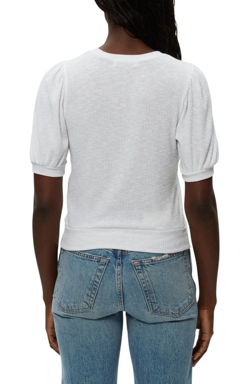Michael Stars Quinn Puff Sleeve Rib Top In White