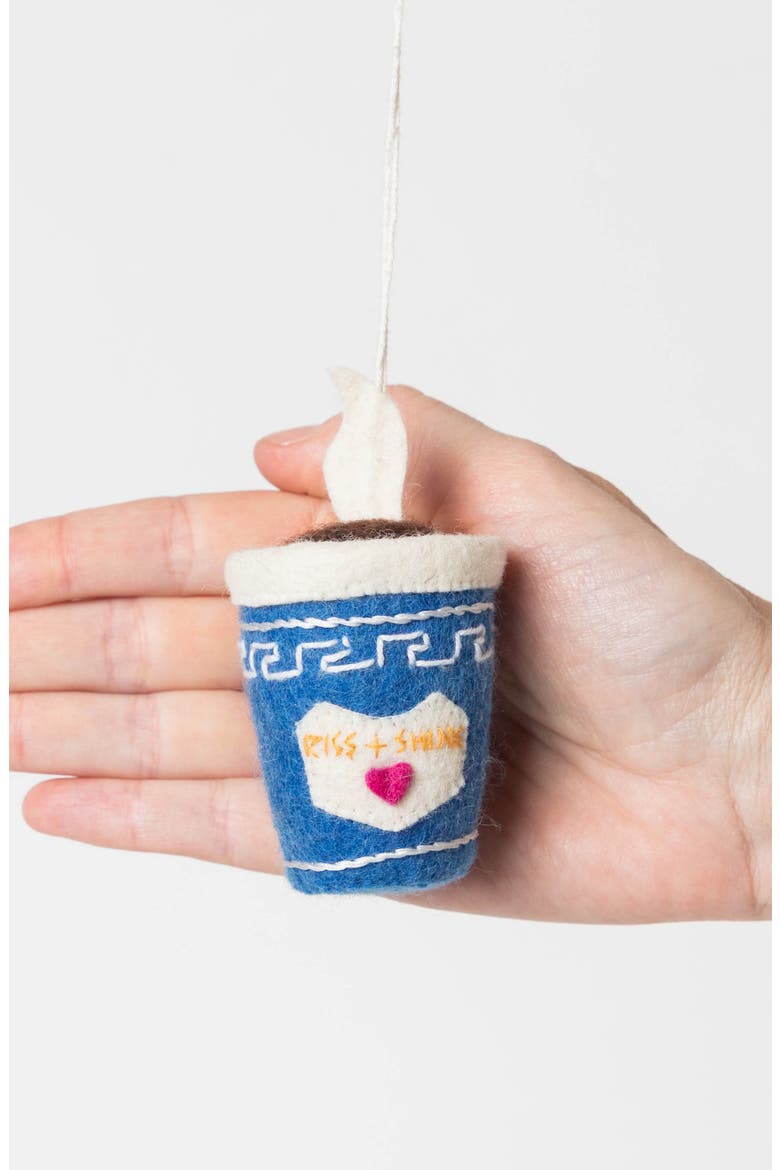 Rise & Shine Coffee Ornament, Alternate, color, BLUE