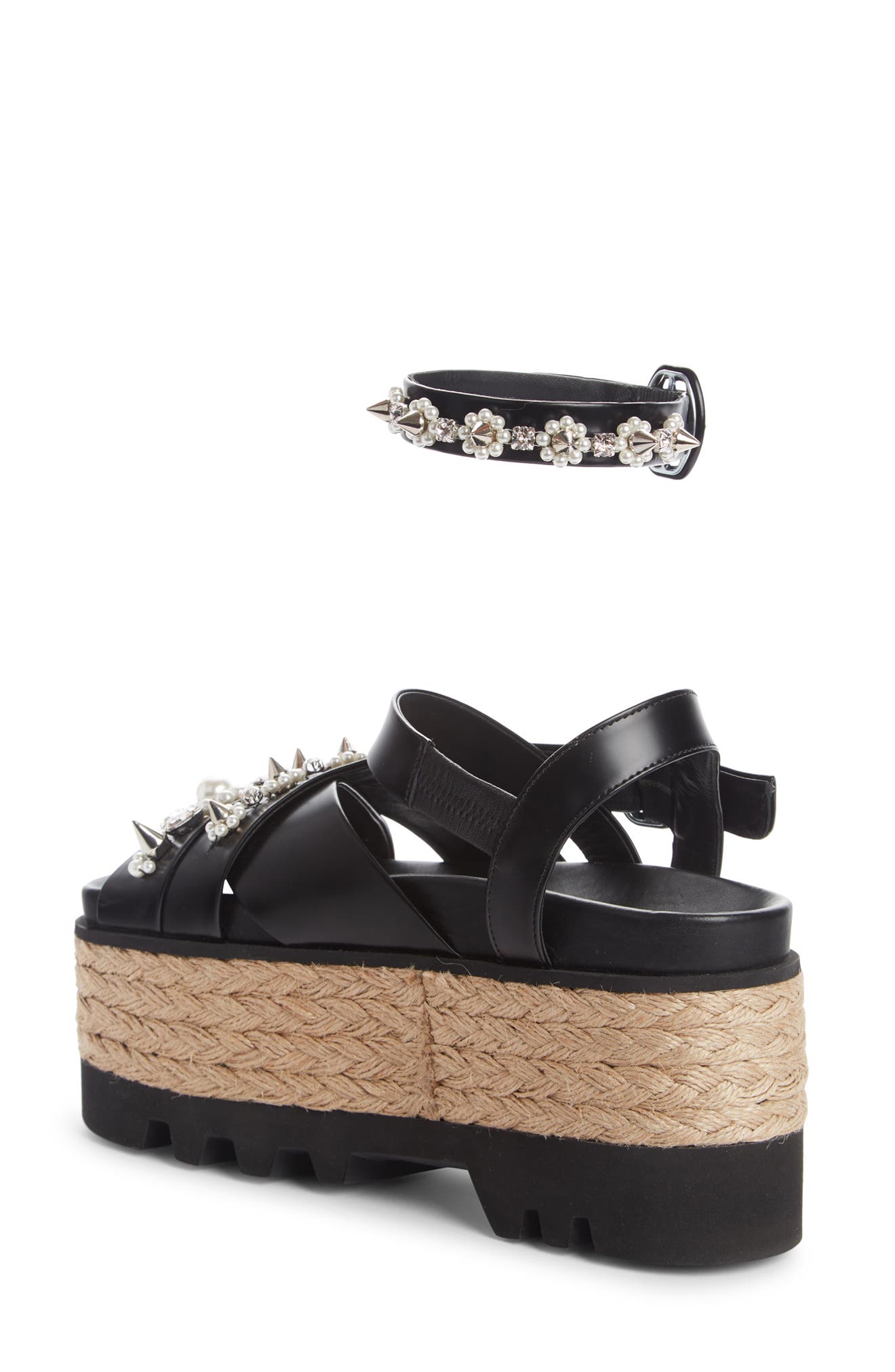 Simone Rocha Embellished Platform Espadrille Sandal, Alternate, color, 