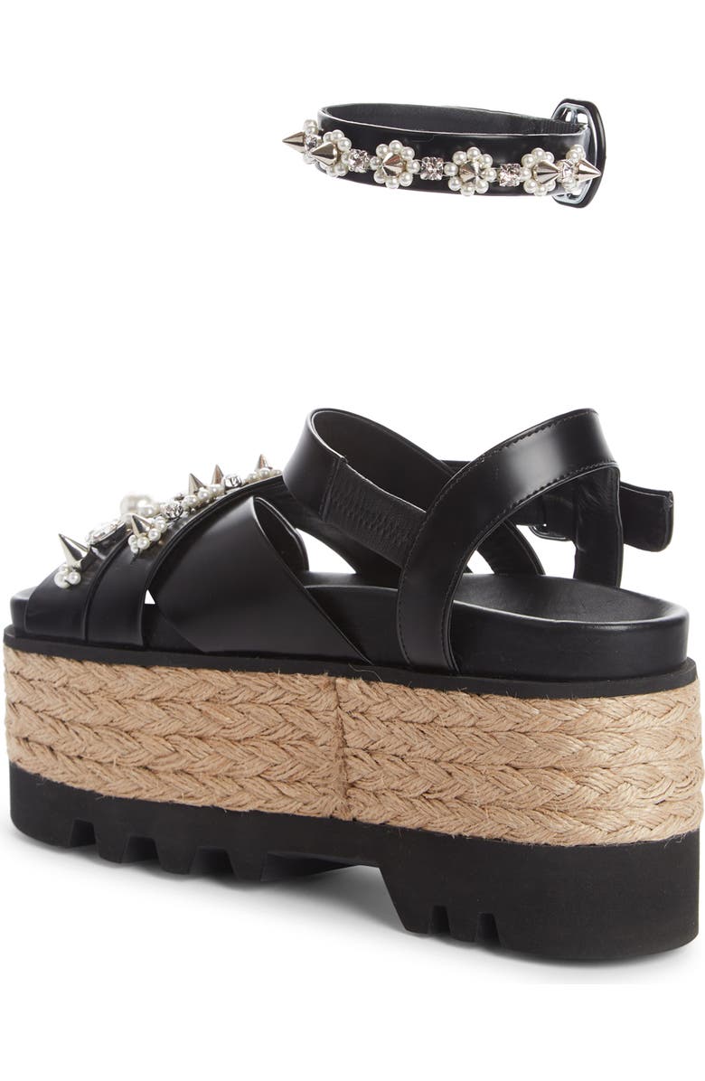 Simone Rocha Embellished Platform Espadrille Sandal, Alternate, color,