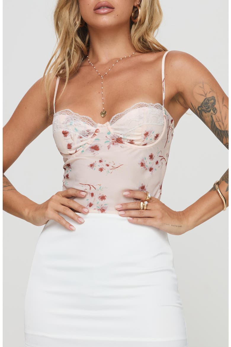 Eowyn Lace Trim Floral Camisole, Main, color, PINK MULTI