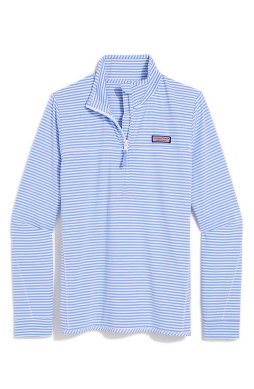 Vineyard Vines Microstripe Sankaty Half Zip Shep Shirt In Blue