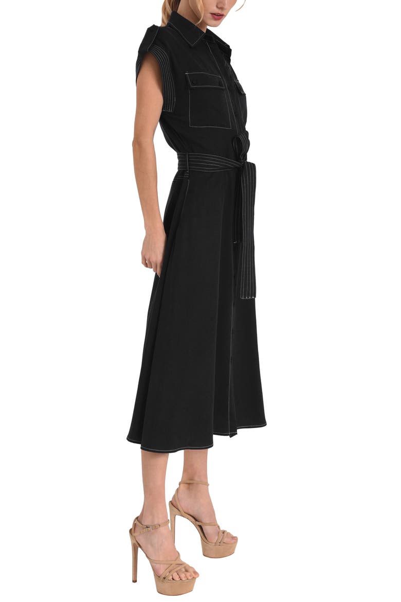 Josette Midi Shirtdress, Alternate, color, BLACK/ WHITE