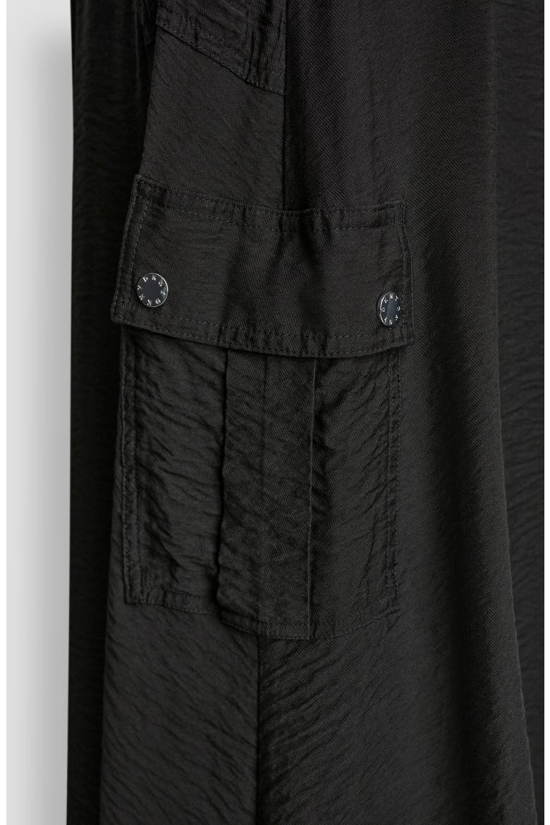 Bubble Cargo Pull On Midi Skirt, Alternate, color, BLACK