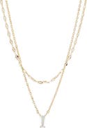 NORDSTROM RACK Baguette Cubic Zirconia Pendant Layered Necklace