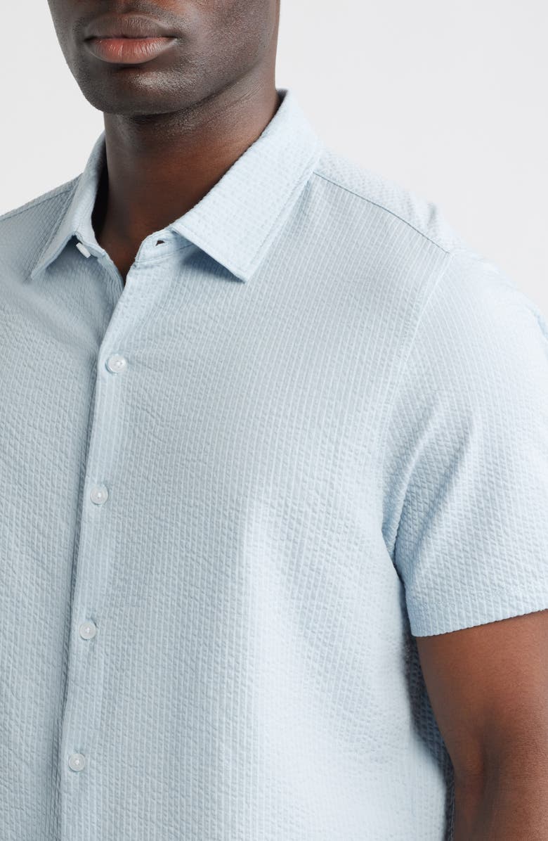 Robert Barakett Manny Short Sleeve Knit Button-Up Shirt, Alternate, color, 