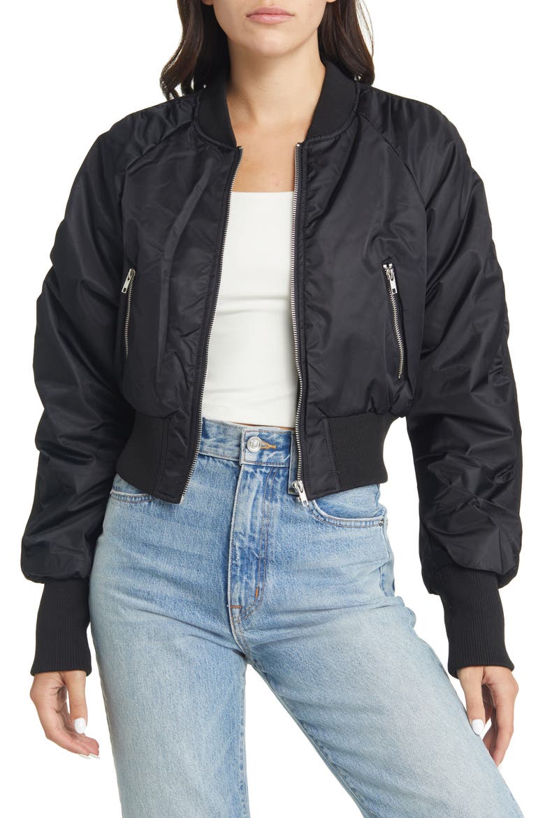 Eva Bomber Jacket, Main, color, BLACK