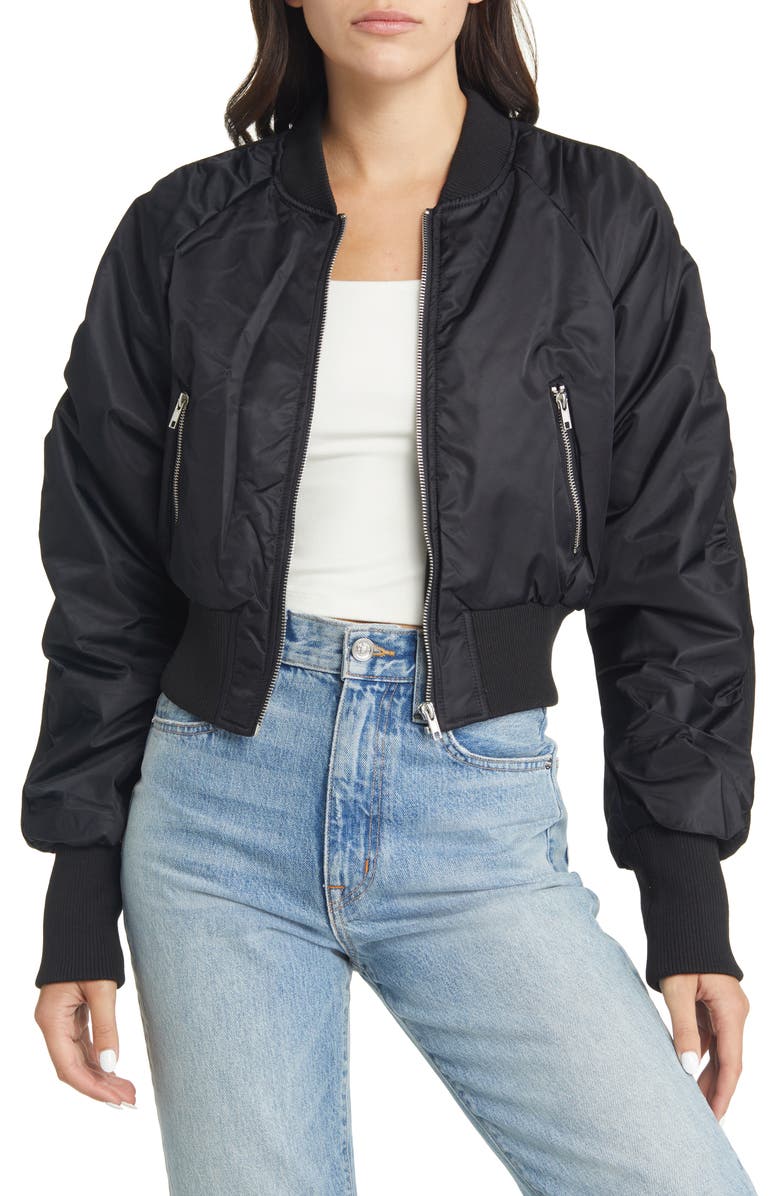 Steve Madden Eva Bomber Jacket, Main, color,