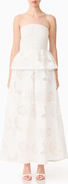 Elliatt Shell Broderie Strapless Gown
